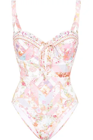 Camilla Floral lace-up swimsuit