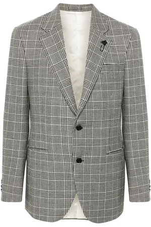 LARDINI Prince Of Wales-check single-breasted blazer
