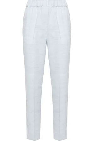 PESERICO SIGN Beaded trim-detail cropped trousers