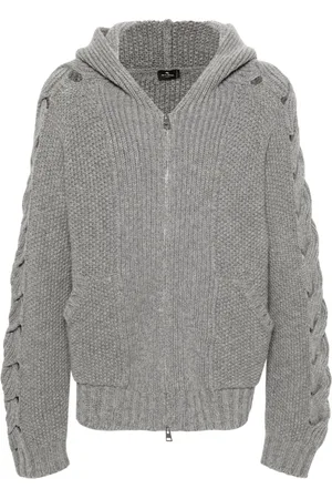Etro Cable-knit zip-up hoodie