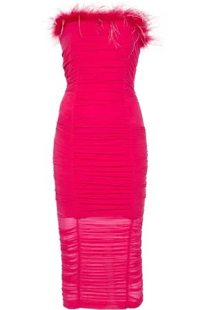 Patrizia Pepe Feather-detail midi dress