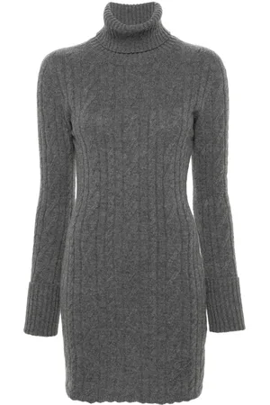 BLUMARINE Roll-neck cable-knit dress