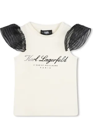 Karl Lagerfeld Logo-print cap-sleeves T-shirt