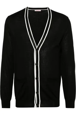 VALENTINO GARAVANI Contrasting-trim virgin wool cardigan