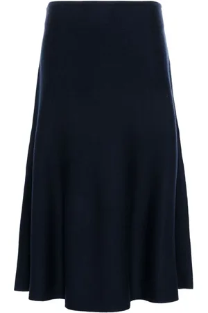 Khaite Peplum-hem knitted skirt