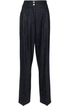 GENNY High-waisted pinstriped trousers