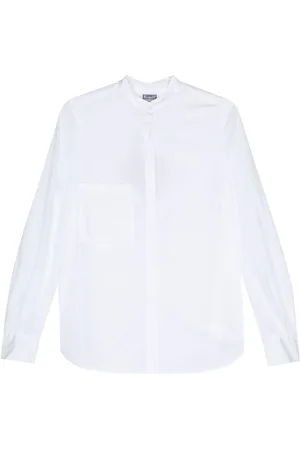 KRISTENSEN DU NORD Band-collar cotton shirt