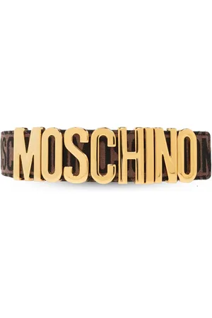 Moschino Logo-buckle jacquard belt