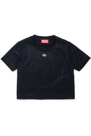 Diesel Studded cotton cropped T-shirt