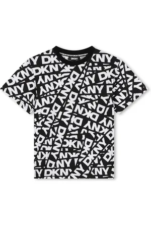 DKNY All-over logo-tape cotton T-shirt