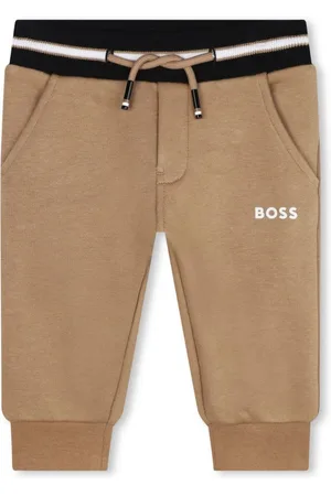 HUGO BOSS Logo-print cotton-blend trousers