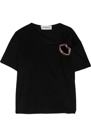 Sonia by Sonia Rykiel Lips-motif asymmetric T-shirt