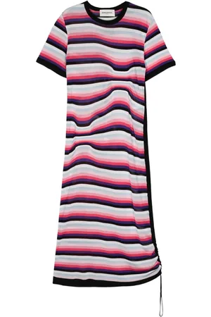 Sonia by Sonia Rykiel Striped asymmetric midi dress