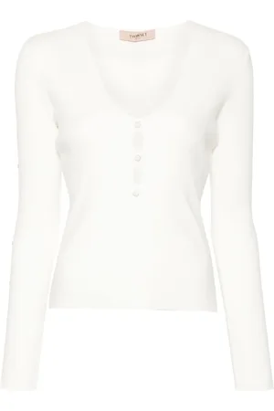 Twin-Set Cut-out ribbed top