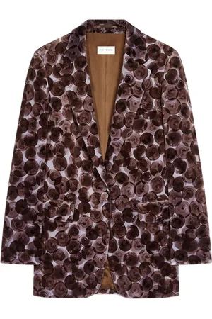 DRIES VAN NOTEN Floral-print velvet blazer