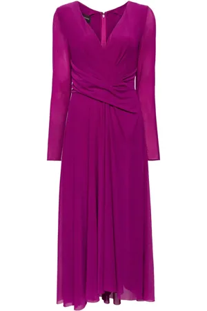 TALBOT RUNHOF V-neck wrap midi dress