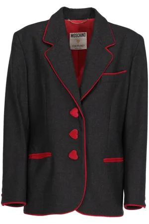 Moschino 2000 heart-buttons wool blazer