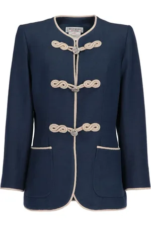 Saint Laurent 1980 contrast-trim silk jacket