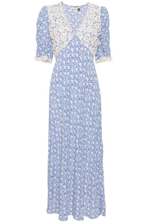 RIXO London Olga lace-trim midi dress