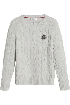 Brunello Cucinelli Logo-patch cashmere jumper