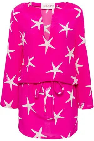 VALENTINO GARAVANI Starfish-print crepe mini dress