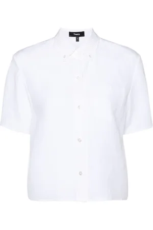 THEORY Linen short-sleeve shirt