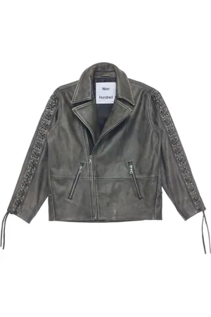 Won Hundred Lace-up leather biker jacket