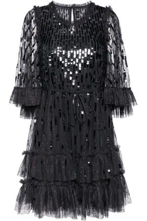 Needle & Thread Sequined ruffle dress