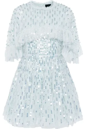 Needle & Thread Sequin-embellished cape mini dress