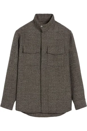 Ami Houndstooth high-collar shirt