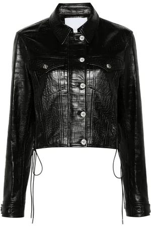 Paco rabanne Crocodile-embossed leather jacket