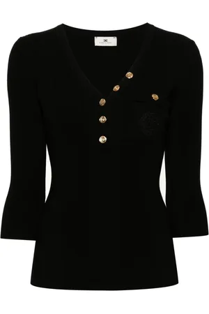 Elisabetta Franchi Logo-embroidered top