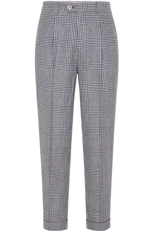Brunello Cucinelli Check-pattern tapered trousers