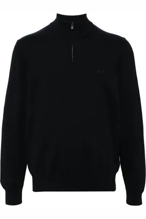 HUGO BOSS Embroidered logo high-neck knitted sweatshirt