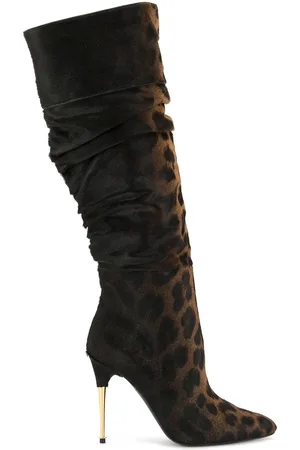 Tom Ford Leopard print knee-length boots