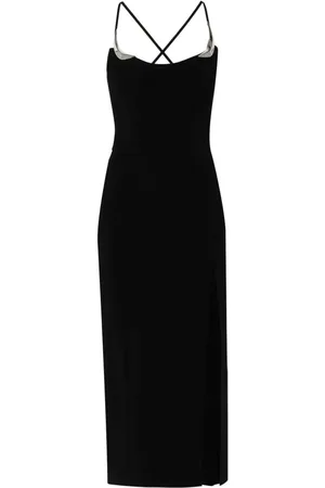 MUGLER Metallic-details midi dress