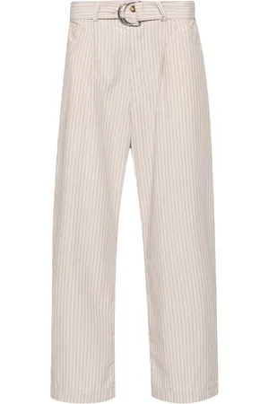 Nanushka Ferre pinstriped belted trousers