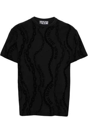 VERSACE Flocked-logo cotton T-shirt