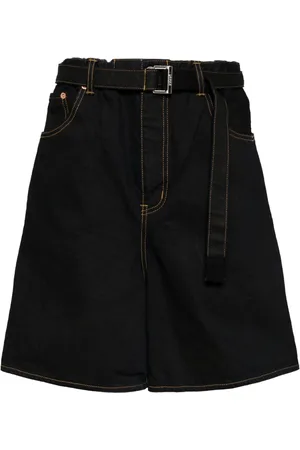 SACAI Belted denim shorts