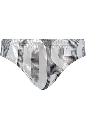 Moschino Logo-print metallic briefs