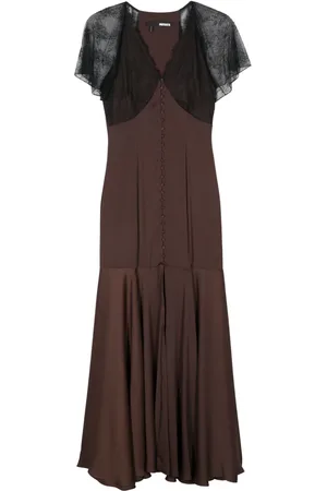 ROTATE Lace V-neck maxi dress