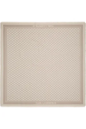 Karl Lagerfeld Monogram-jacquard silk scarf