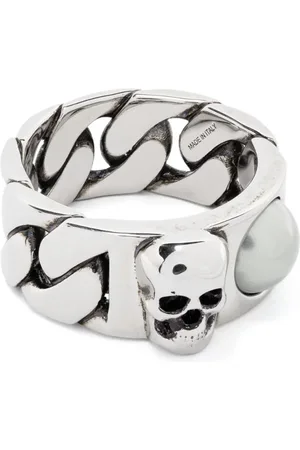 Alexander McQueen Skull & Pearl ring