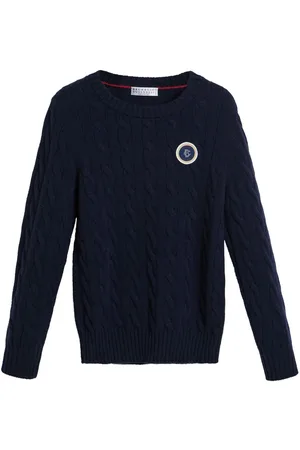 Brunello Cucinelli Appliqué cable-knit jumper