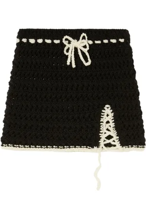 Alanui Crochet-knit wool skirt