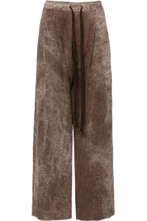 ZIGGY CHEN Stonewashed print drawstring trousers