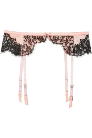 FLEUR DU MAL Iris lace garter belt
