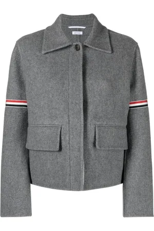 Thom Browne Grosgrain-stripe brushed jacket