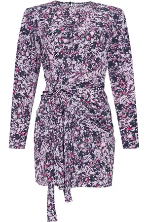 Marant Etoile Gathered floral-print dress