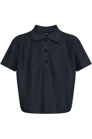 THEORY Fine-knit polo top